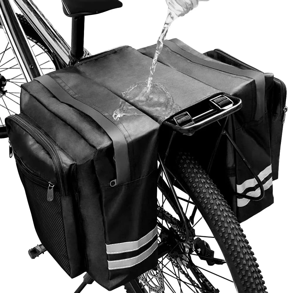 Eskute Bike Rear Rack Double Pannier Bag（Color shipped at random）