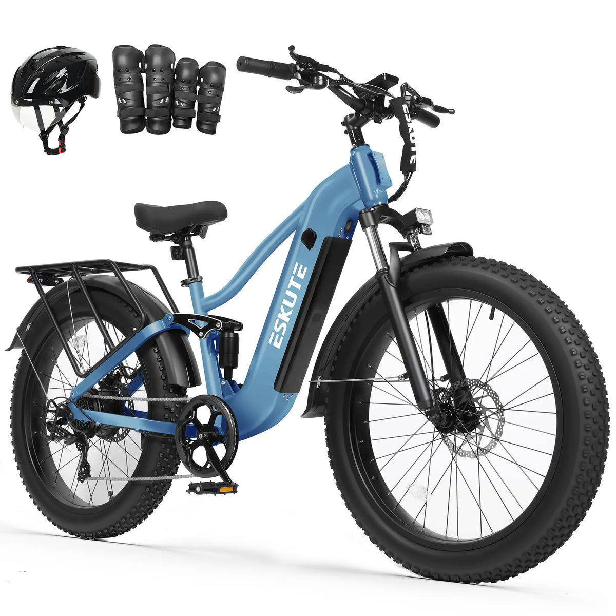 Eskute C300R SO All-Terrain Ebike Bundle with Helmet & Pads